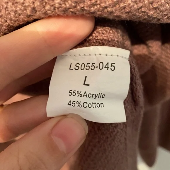 LILLUSORY mauve pink women’s high low waffle knit sweater - Picture 7 of 7